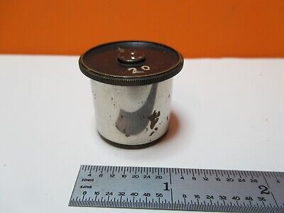 ANTIQUE BAUSCH LOMB BRASS EYEPIECE 1/2 20X MICROSCOPE PART AS PICTURED &17-A-75