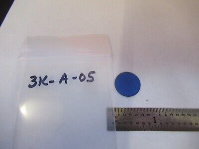 OPTICAL GLASS BLUE FILTER MICROSCOPE PART OPTICS AS IS &3K-A-05