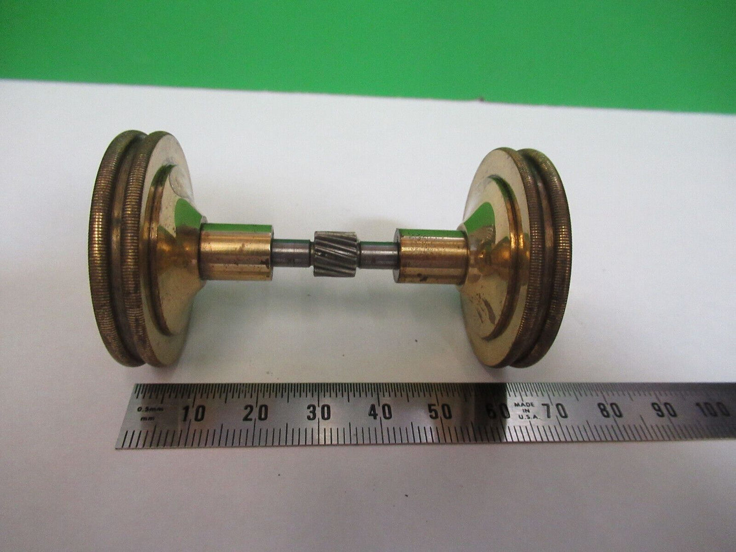 ANTIQUE BRASS BAUSCH LOMBKNOBS TUBUS POL MICROSCOPE PART AS PICTURED #Z5-A-35