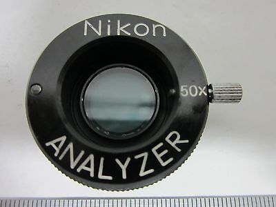 MICROSCOPE POLARIZER ANALYZER NIKON 50X OPTICS AS IS BIN#L5-07