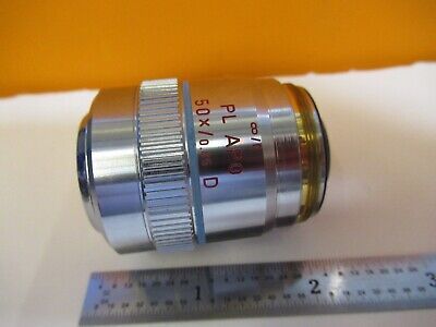 LEITZ LEICA OBJECTIVE 567035 D PL APO 50X OPTICS MICROSCOPE PART AS PIC &H8-B-12