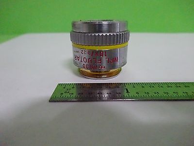 MICROSCOPE PART OBJECTIVE LEITZ GERMANY NPL FLUOTAR 10X OPTICS AS IS BIN#V3-B-11