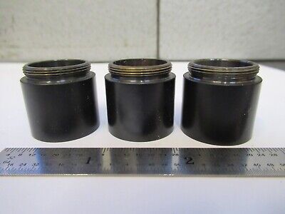 OLYMPUS JAPAN LOT 3 EA BRASS OBJECTIVE EXTENDER MICROSCOPE PART AS PIC &A9-A-39