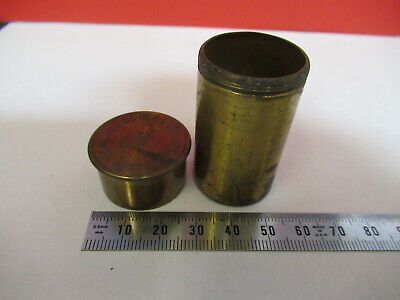 ANTIQUE BAUSCH LOMB BRASS EMPTY OBJECTIVE CAN MICROSCOPE PART AS PIC &nB7-A-29