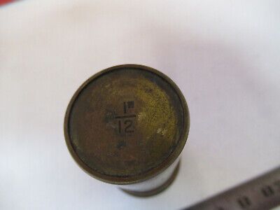 ANTIQUE BRASS EMPTY OBJECTIVE CANISTER MICROSCOPE LONDON AS PICTURED &87-FT-33