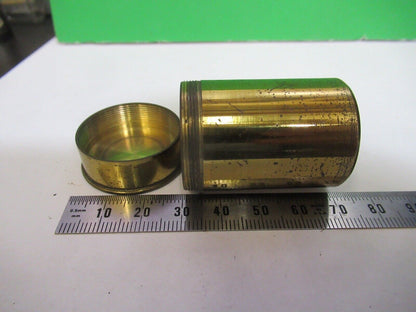 ANTIQUE BRASS OBJECTIVE CANISTER EMPTY HENRY CROUCH UK MICROSCOPE PART F8-B-26