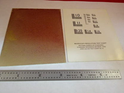 OPTICAL MICROSCOPE RESOLUTION TEST CHART OPTICS AS IS #AR-10