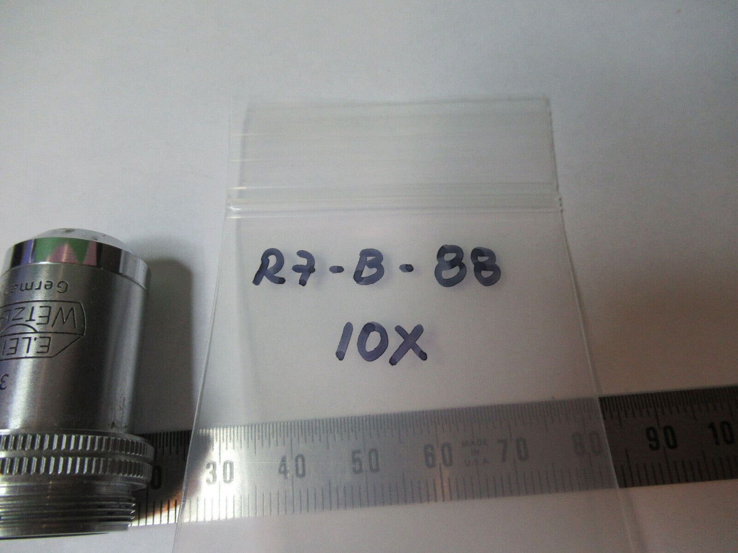 LEITZ WETZLAR OBJECTIVE 10X /170 OPTICS MICROSCOPE  PART AS PICTURED #R7-B-88