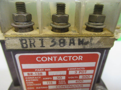 HARTMAN ELECTRIC RELAY BR138ART CONTACTOR AIRCRAFT PART AS PICTURED #H2-A-32