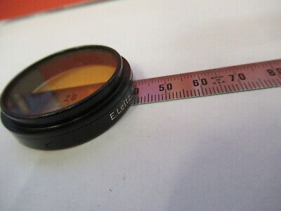 ERNST LEITZ N.Y. ORANGE FILTER MICROSCOPE PART OPTICS AS PICTURED #82-A-11