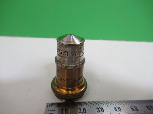 ANTIQUE BRASS SPENCER 95X OBJECTIVE LENS MICROSCOPE PART AS PIC &P4-B-100