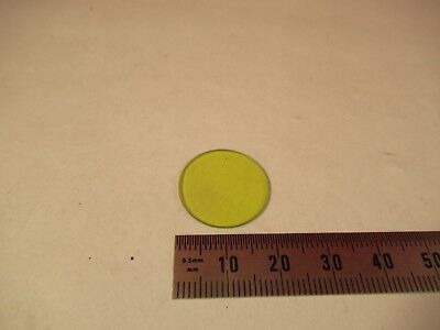 OLYMPUS JAPAN YELLOW GLASS FILTER OPTICS MICROSCOPE PART AS PICTURED #66-A-33