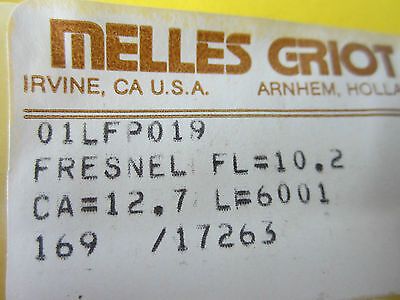 OPTICAL FRESNEL LENS MELLES GRIOT LASER OPTICS BIN#28