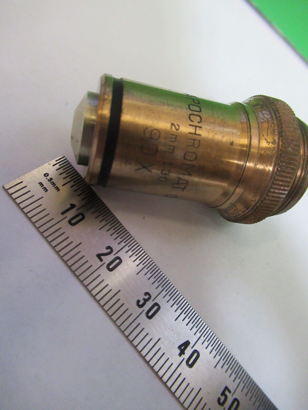 ANTIQUE BRASS BAUSCH LOMB APO 2mm 90X OBJECTIVE MICROSCOPE AS PICTURED #H3-A-18