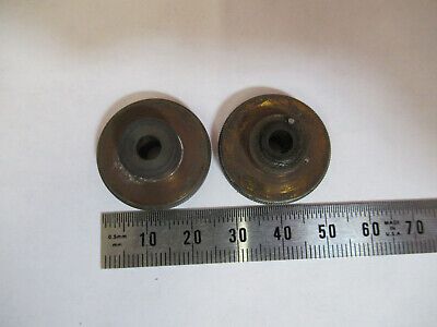 ANTIQUE BRASS KNOBS BAUSCH LOMB OLD MICROSCOPE PART AS PICTURED &P2-A-124