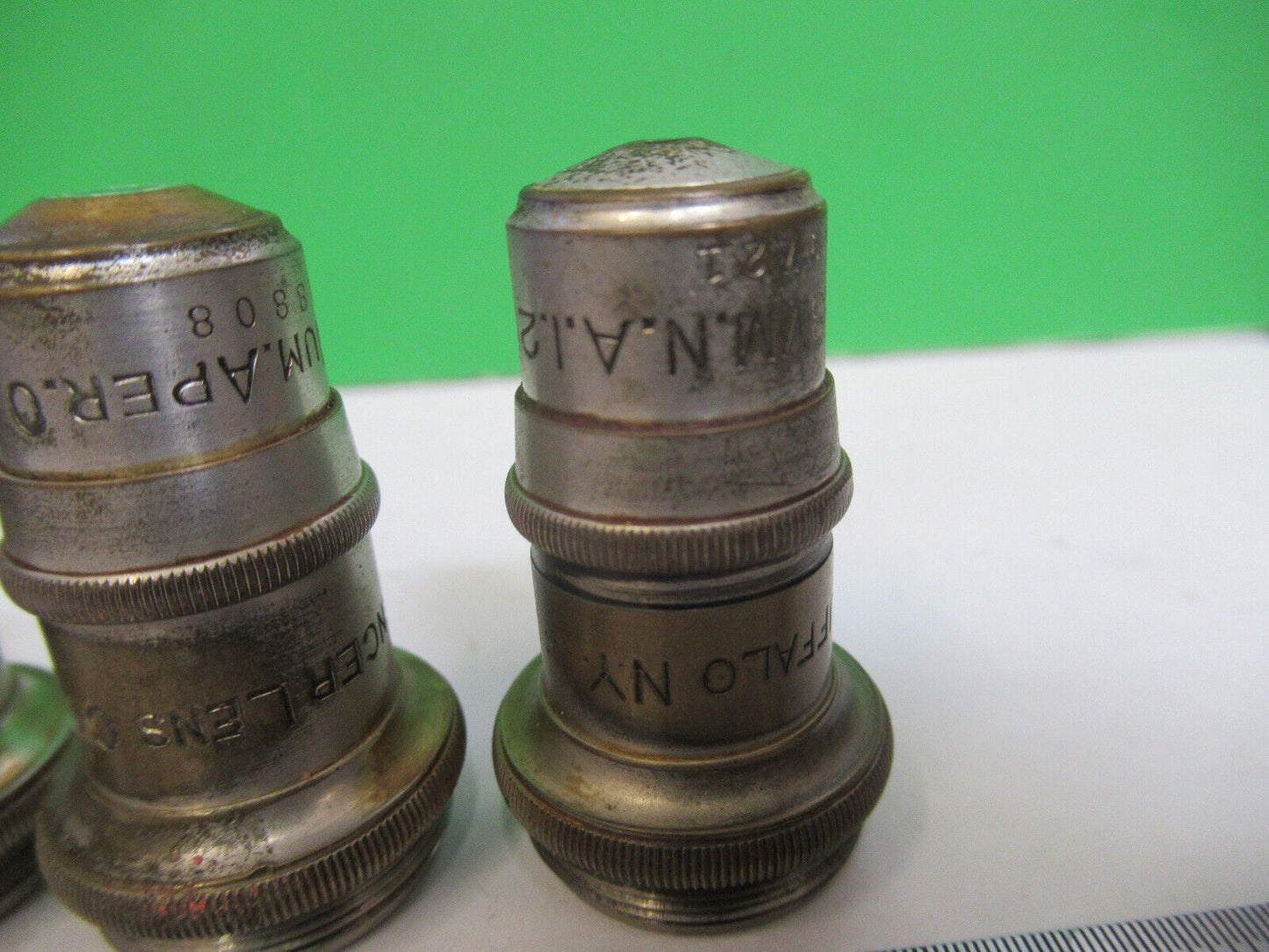 LOT SPENCER OBJECTIVE 10X 44X 95X MICROSCOPE PART OPTICS AS PICTURED AO Z6-A-106