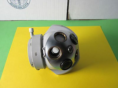 MICROSCOPE PART ZEISS GERMANY 0.8x TURRET NOSEPIECE HEAD OPTICS BIN#26-01