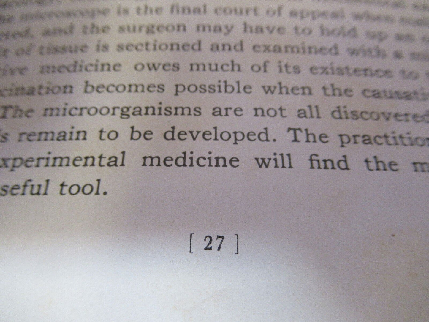 MEDICINE BOOKLET 1937 ANTIQUE MICROSCOPE PART AS PICTURED Y4-A-28