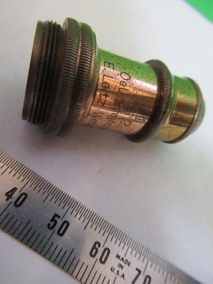 ANTIQUE BRASS 1/12 LEITZ OBJECTIVE OPTICS MICROSCOPE PART AS PICTURED R2-B-83