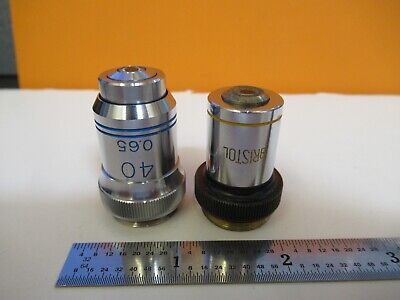 LOT 2 EA OBJECTIVE 10X 40X JAPAN OPTICS MICROSCOPE PART as pictured &A4-FT-92