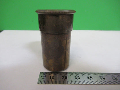 ANTIQUE EMPTY BRASS CAN for OBJECTIVE LEITZ MICROSCOPE PART AS PICTURED &Z7-A-34