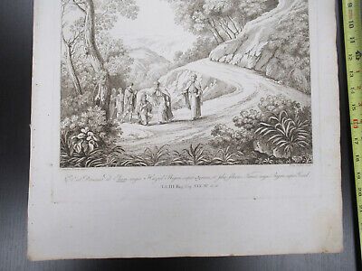 ANTIQUE ETCHING ITALIA ROME CIRCA 1810 GASPARD DUGHET PIETRO PARBONI AS PIC iii