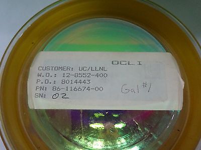 OPTICAL ZERODUR DICHROIC MIRROR 4" DIAMETER Convex LASER OPTICS AS IS B#67-08