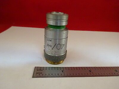 MICROSCOPE PART VICKERS ENGLAND UK OBJECTIVE MICROPLAN 40X OPTICS AS IS #21-A-23