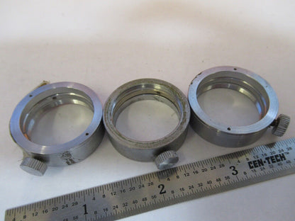 LOT CLAMPING RINGS UNKNOWN MAKER MICROSCOPE PART PICTURED &FT-1-A-23