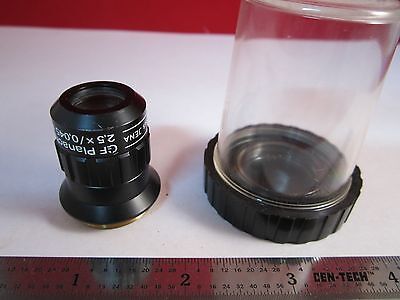 OPTICAL MICROSCOPE OBJECTIVE AUS JENA 2.5X INFINITY PLAN ACHRO OPTICS BIN#C6