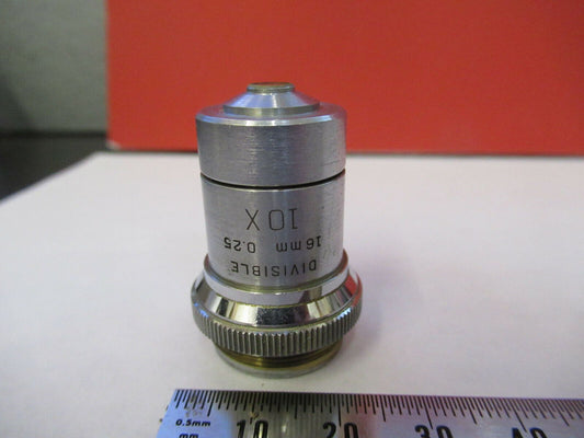 BAUSCH LOMB 10X OBJECTIVE DIVISIBLE OPTICS MICROSCOPE PART AS PICTURED &Q4-A-02