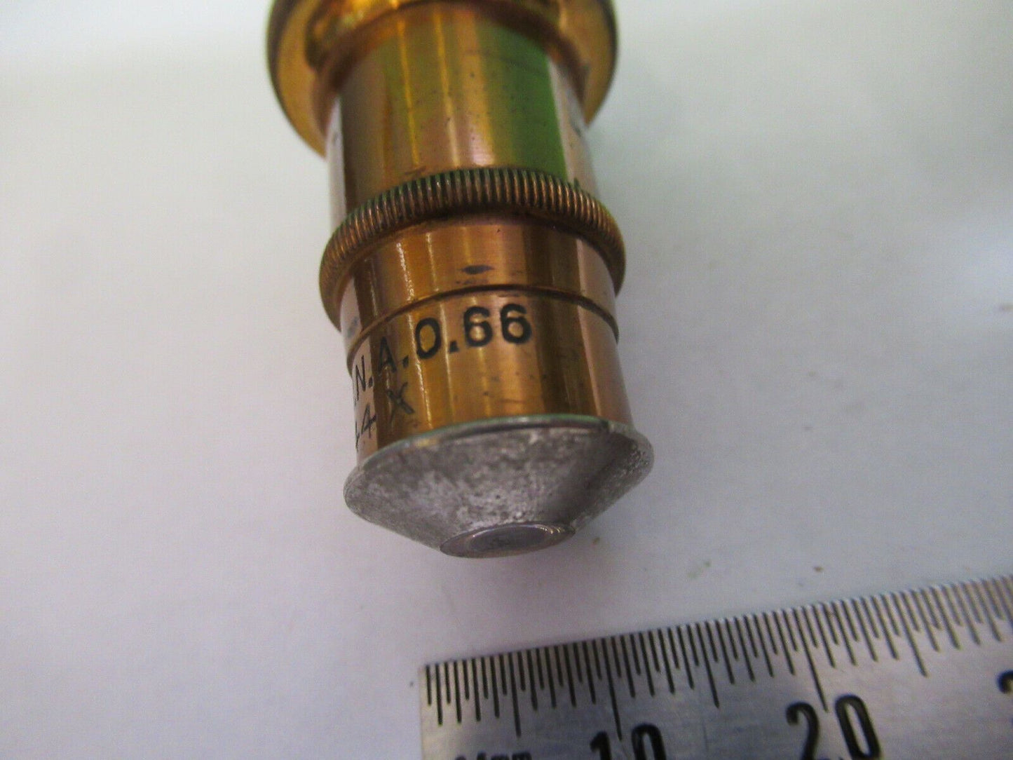 ANTIQUE BRASS OBJECTIVE SPENCER 44X LENS MICROSCOPE PART AS PICTURED &H9-C-10