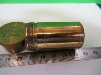 ANTIQUE BRASS LEITZ "7" CANISTER OBJECTIVE MICROSCOPE PART AS PICTURED P2-B-74