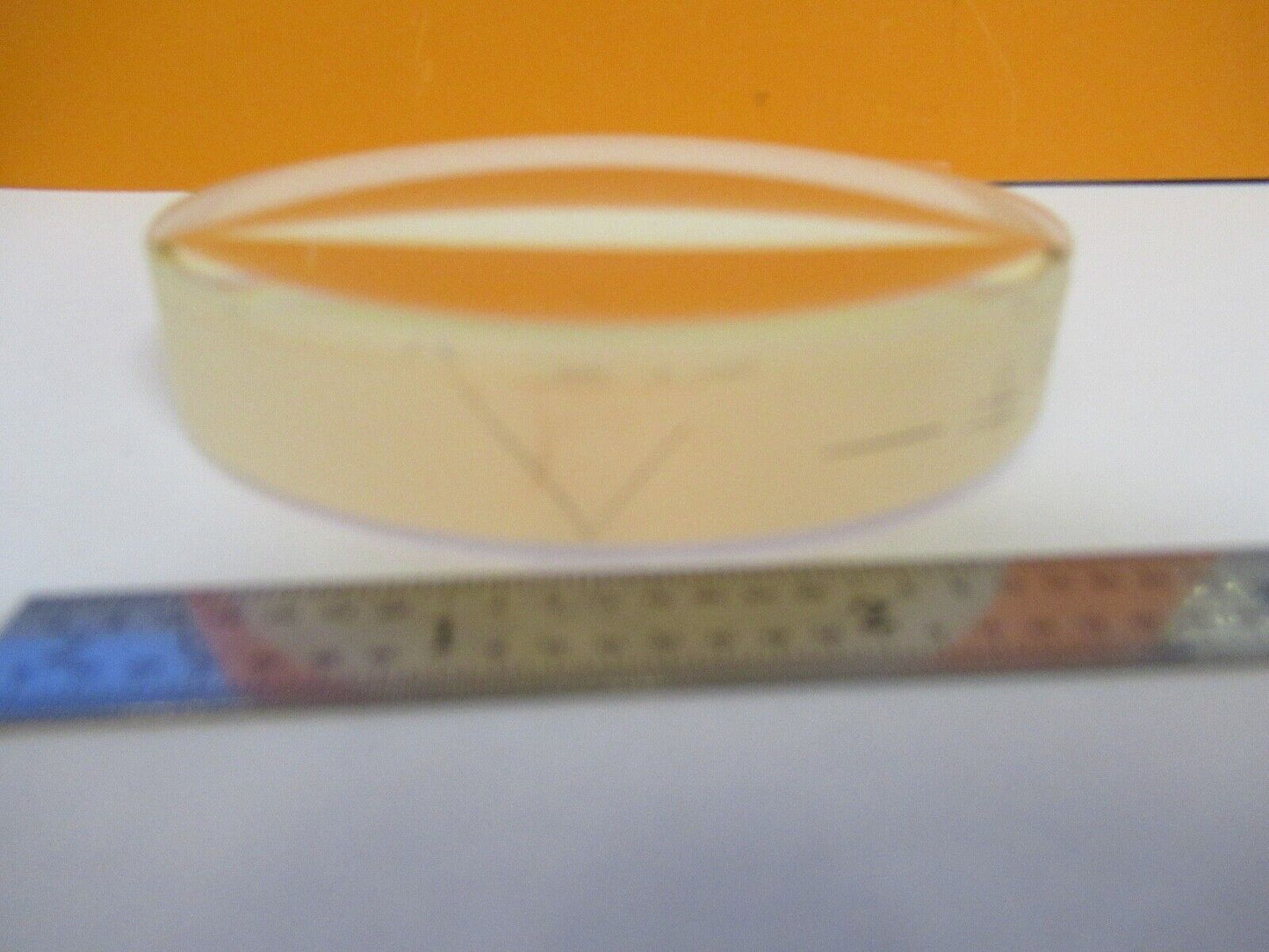 OPTICAL FLAT LARGE BI CONVEX GLASS LENS LASER OPTICS AS PICTURED &27-A-52