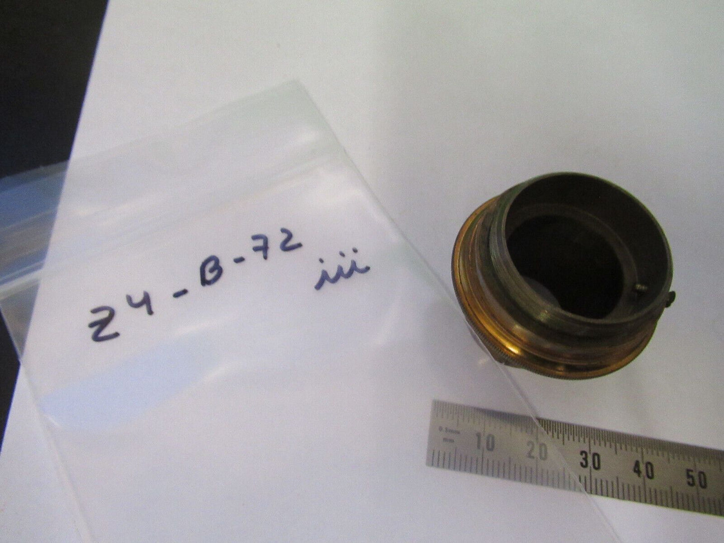 ANTIQUE BRASS EYEPIECE HOLDER UNKNOWN MICROSCOPE PART AS PICTURED Z4-B-72