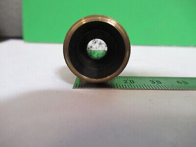 ANTIQUE ERNST LEITZ BRASS OBJECTIVE OPTICS MICROSCOPE PART AS PICTURED &Q9-A-35