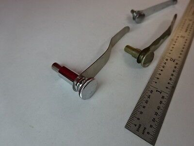 LOT 3 EA CLIPS FOR MICROSCOPE STAGE PART AS IS &2-A-23