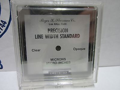 OPTICAL  PRECISION LINE STANDARD CALIBRATION ROGER SHERMAN OPTICS BIN#Q9-39