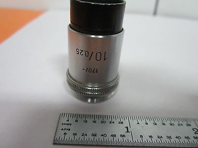 MICROSCOPE PART OBJECTIVE LEITZ GERMANY 10X OPTICS AS IS BIN#K2-19