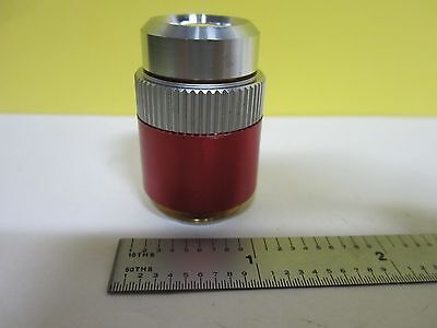 MICROSCOPE PART OBJECTIVE LEITZ GERMANY RED OPTICS AS IS BIN#T9-24