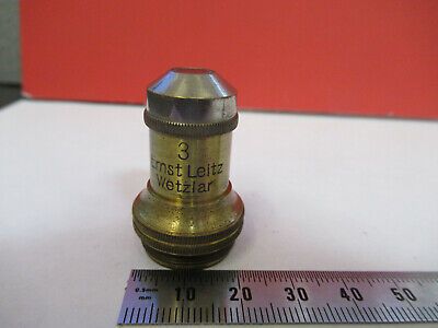 ANTIQUE BRASS LEITZ "3" GERMANY OBJECTIVE MICROSCOPE PART AS PICTURED &87-FT-36