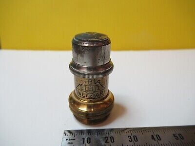 ANTIQUE OBJECTIVE BRASS LEITZ 6lg OPTICS MICROSCOPE PART AS PICTURED &14-C-24