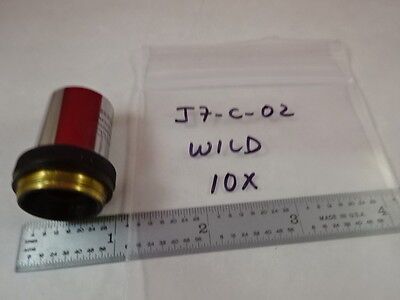 MICROSCOPE PART SWISS WILD HEERBRUGG OBJECTIVE 10X OPTICS AS IS B#J7-C-02