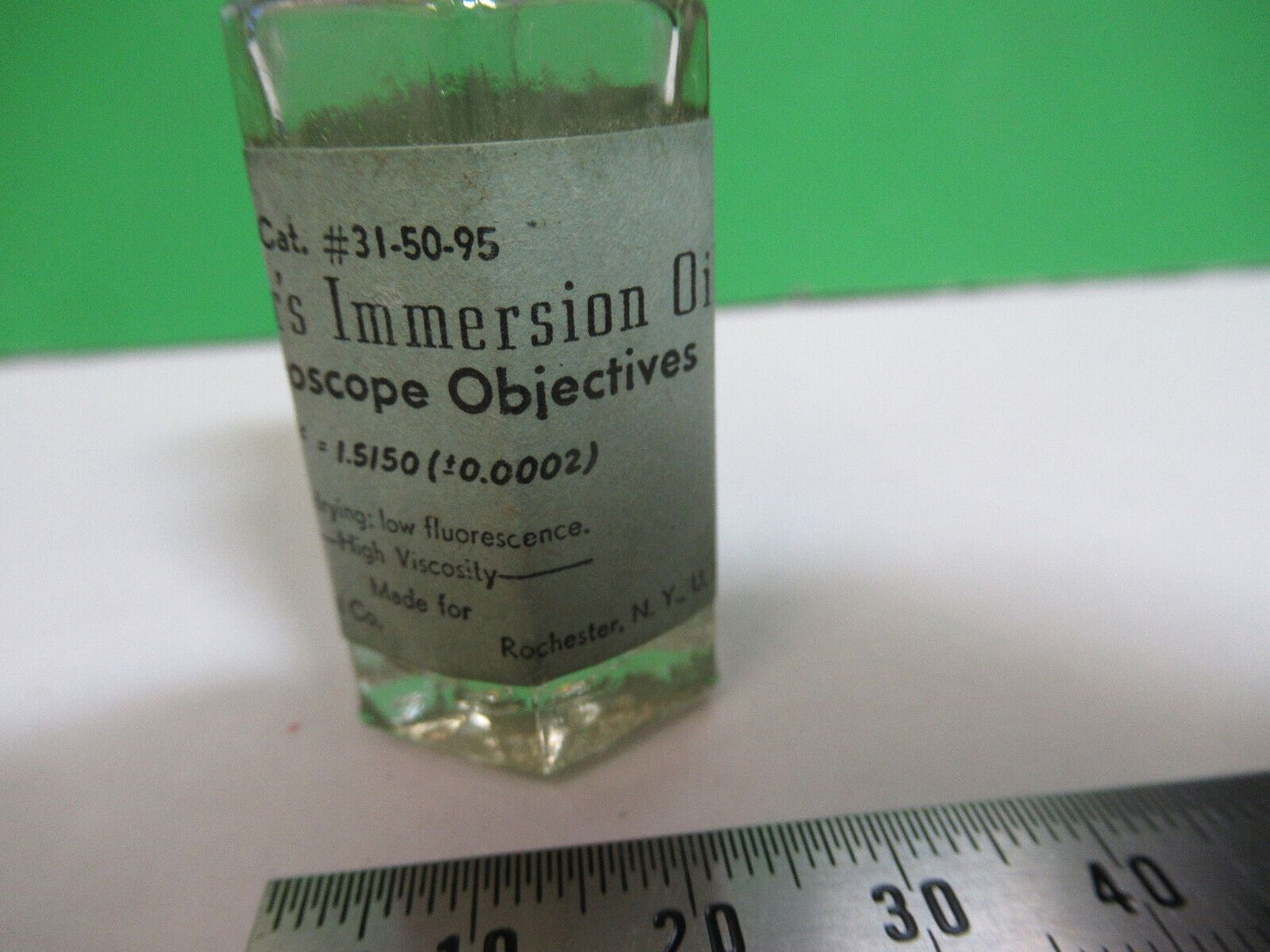 BAUSCH LOMB IMMERSION OIL ANTIQUE BOTTLE MICROSCOPE PART AS PICTURED Q7-A-10