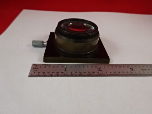 UNKNOWN LENS OPTICAL BRASS MOUNTED MICROSCOPE PART OPTICS AS IS &33-A-53