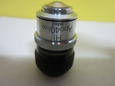 MICROSCOPE PART OLYMPUS JAPAN OBJECTIVE APO HI 40X NICE OPTICS AS IS BIN#T8-17