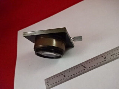 UNKNOWN LENS OPTICAL BRASS MOUNTED MICROSCOPE PART OPTICS AS IS &33-A-53