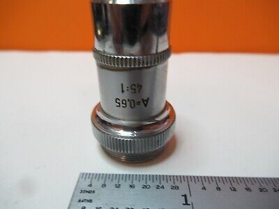 ANTIQUE ERNST LEITZ OBJECTIVE 45X OPTICS MICROSCOPE PART AS PICTURED &16-A-61B