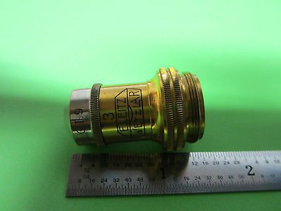 MICROSCOPE OPTICS VINTAGE E. LEITZ WETZLAR GERMANY 10X #3 OBJECTIVE BIN#4T