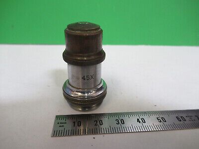 ANTIQUE BRASS ERNST LEITZ OBJECTIVE MICROSCOPE PART OPTICS AS PICTURED &z9-a-102